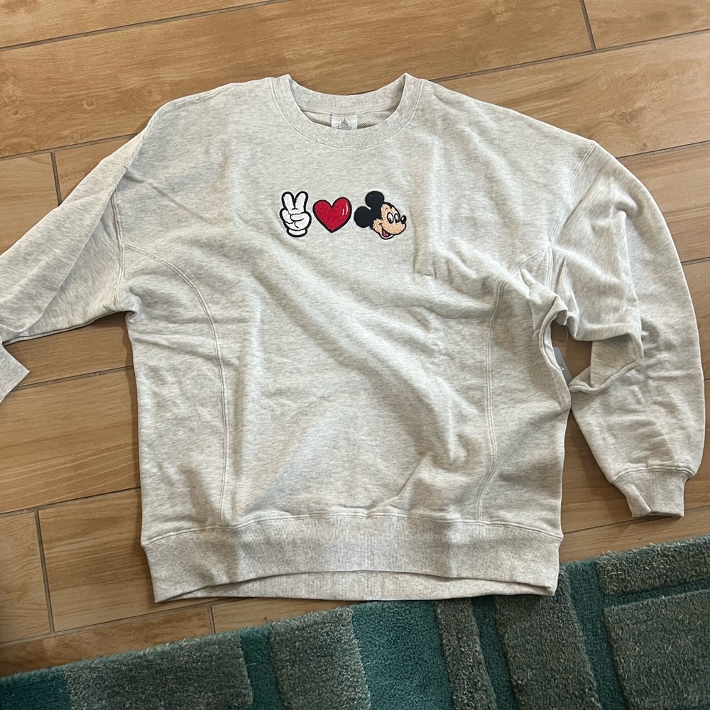 Peace Love Mickey Sweatshirt Disney EUC washed never worn